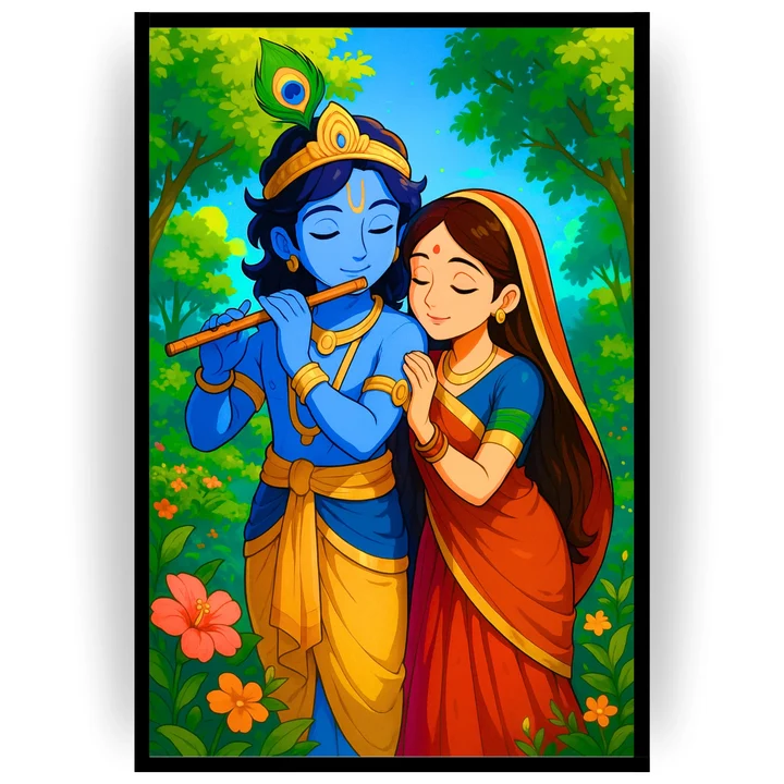 Krishna Radha Melodic Garden Frame