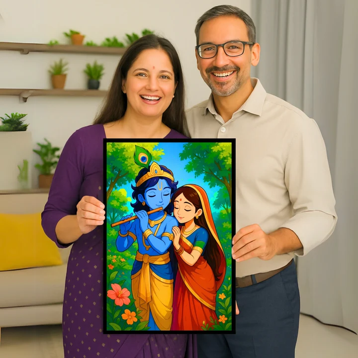 Krishna Radha Melodic Garden Frame