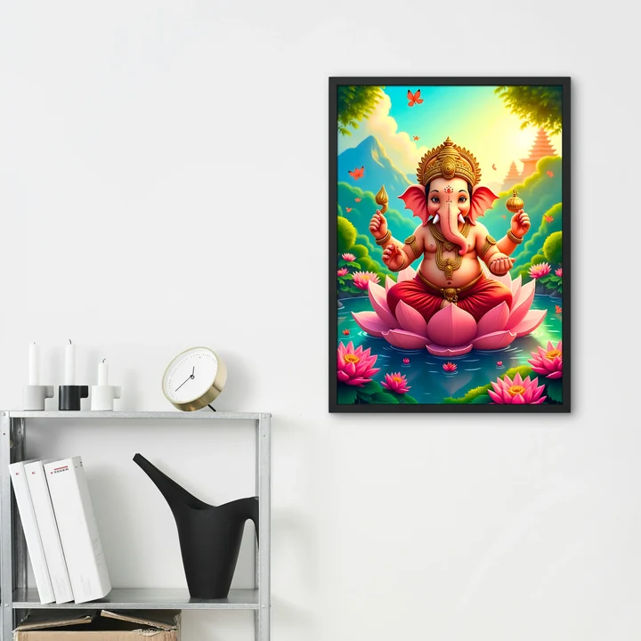 Royal Ganesha Lotus Frame
