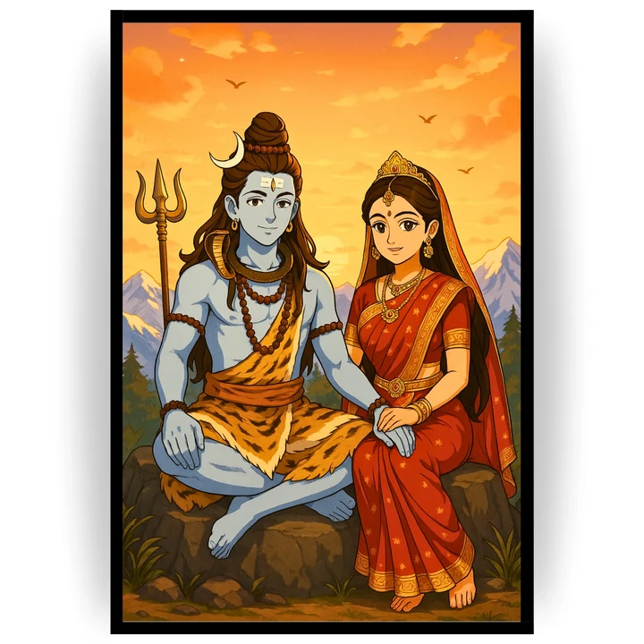 Shiva & Parvati Sunset Frame