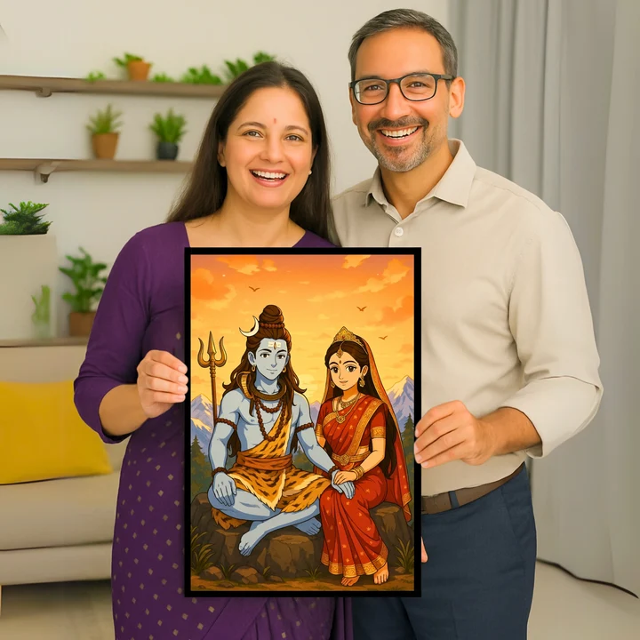Shiva & Parvati Sunset Frame