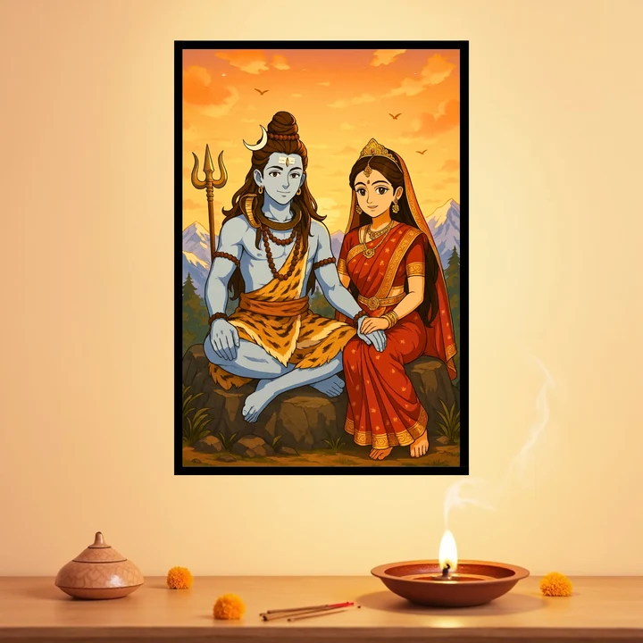 Shiva & Parvati Sunset Frame