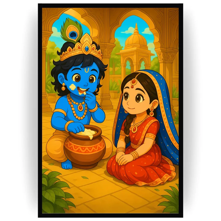 Little Krishna Butter Mischief Frame