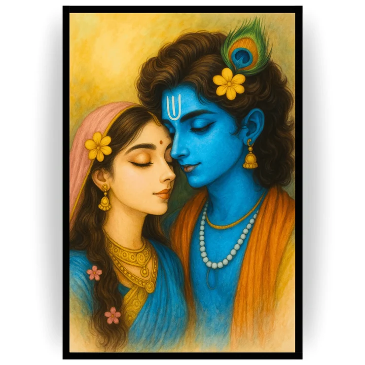 Eternal Embrace Krishna & Radha Frame