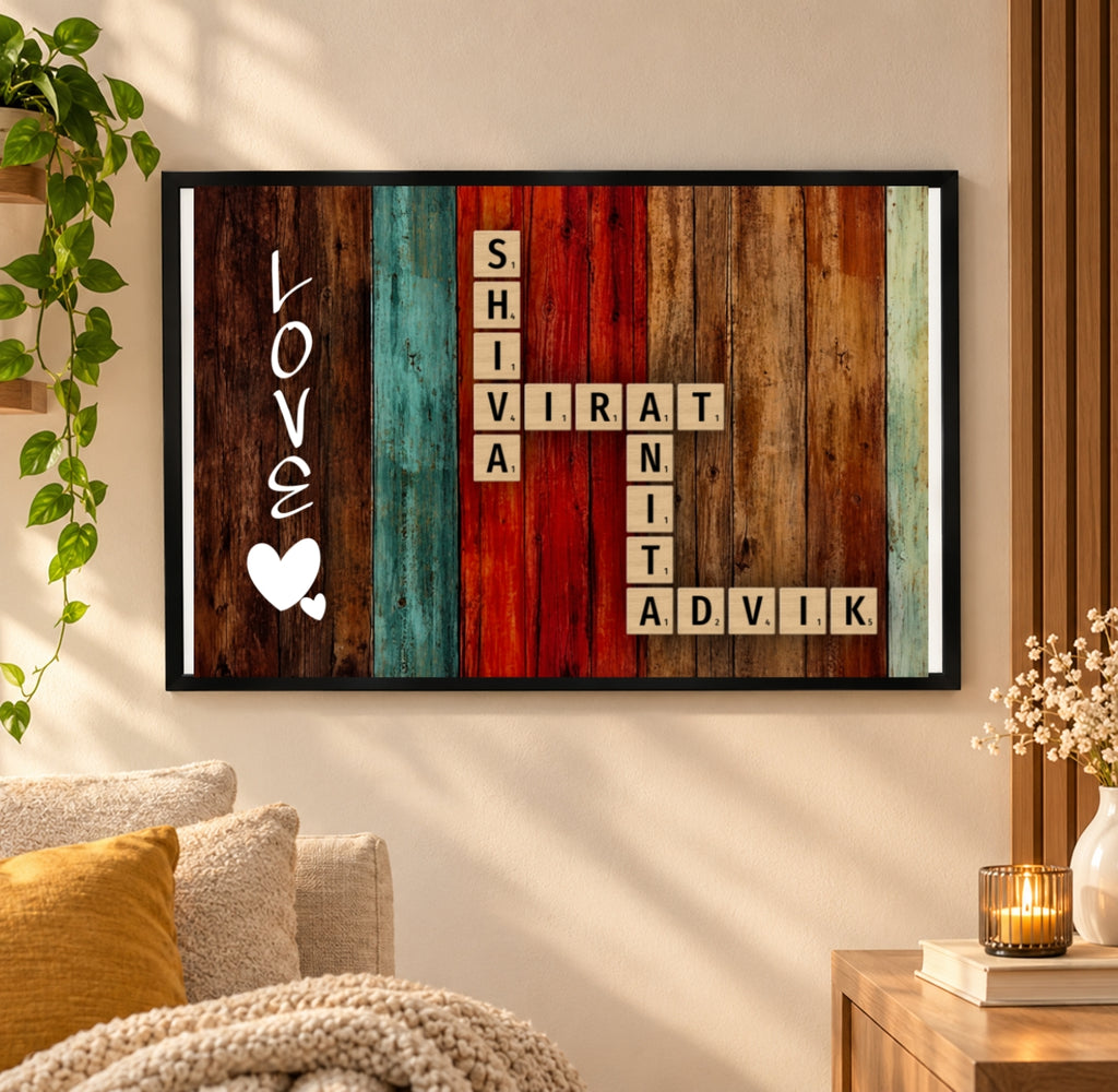 RGB Family Crossword Puzzle Horizontal Frame