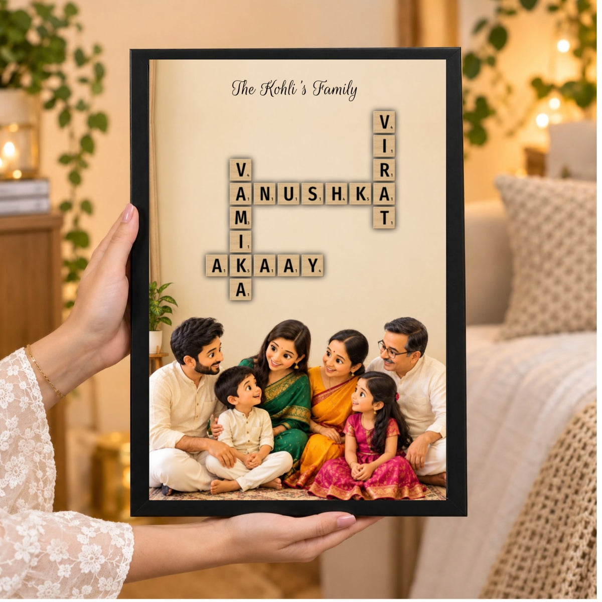 Family crossword Puzzle Wall Frame Image Theme