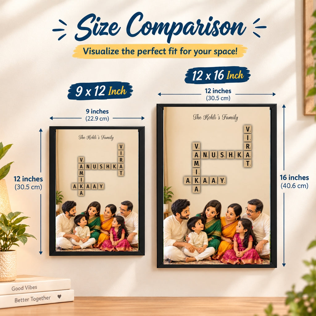 Family crossword Puzzle Wall Frame Image Theme