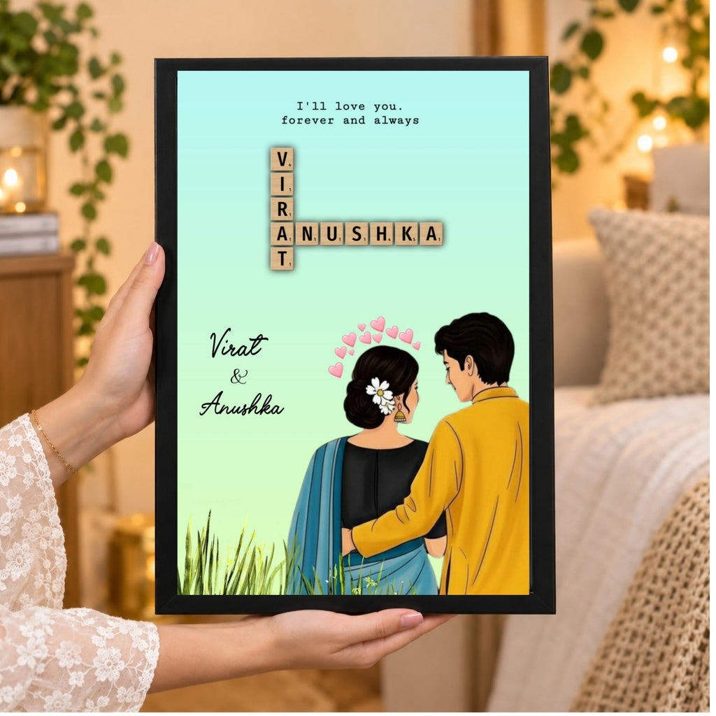 Couple crossword Puzzle Wall Frame