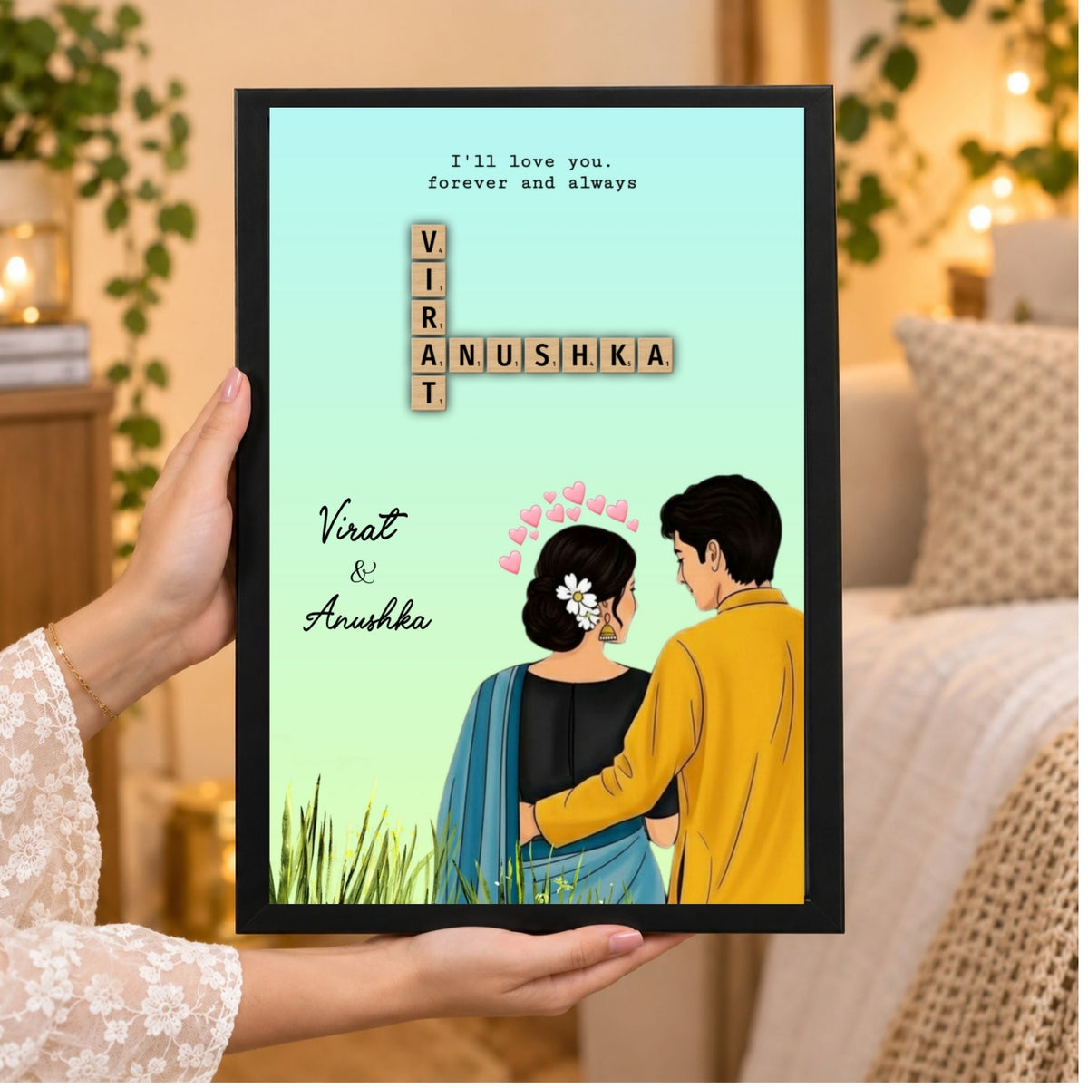 Couple crossword Puzzle Wall Frame