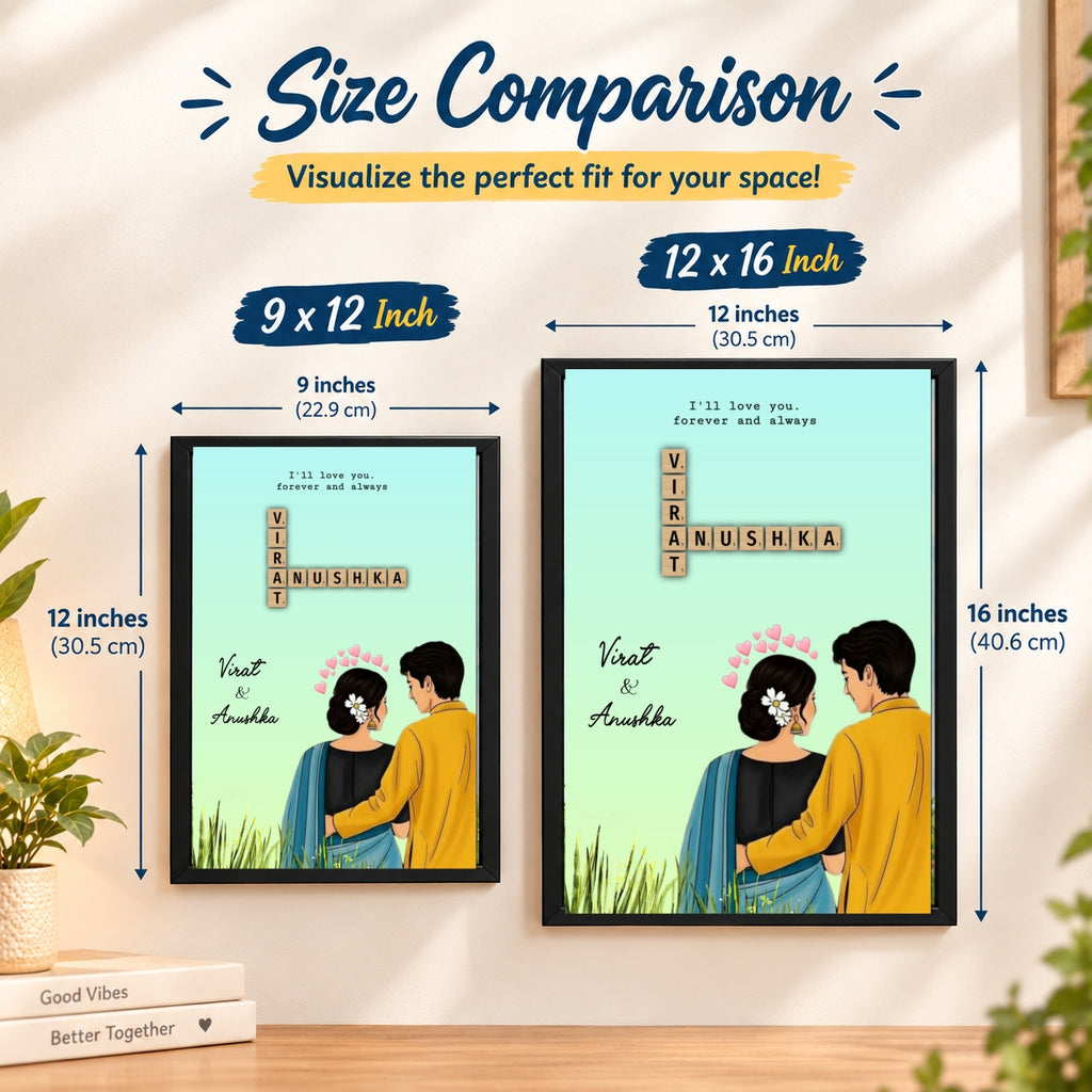 Couple crossword Puzzle Wall Frame