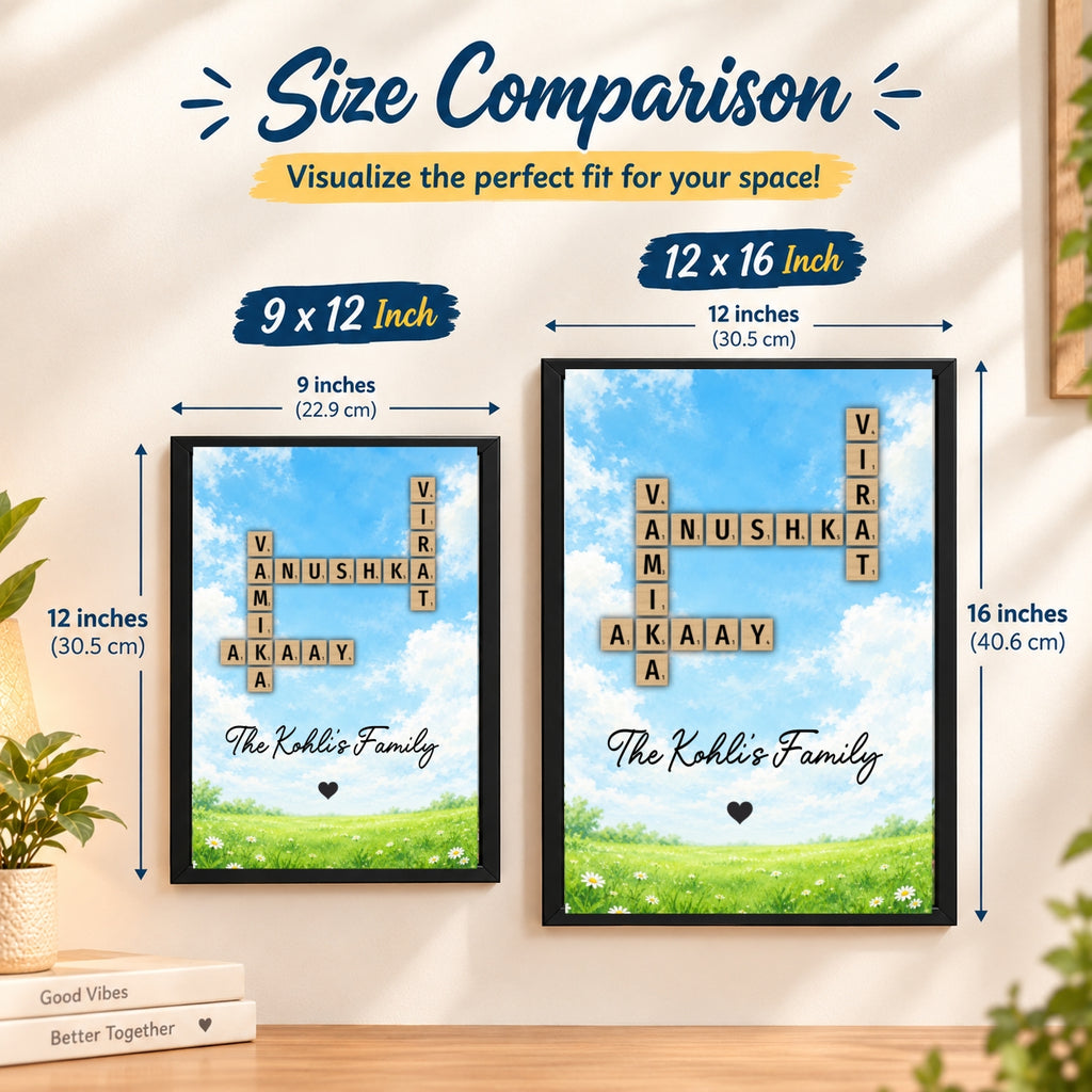 Family Crossword Puzzle Wall Frame