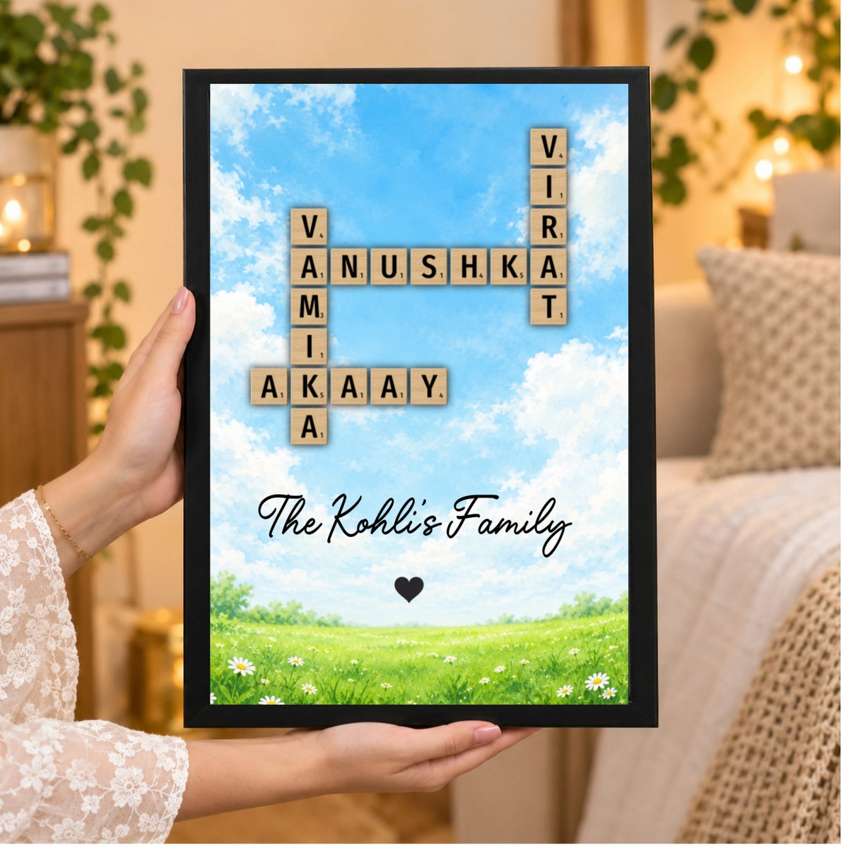 Family Crossword Puzzle Wall Frame